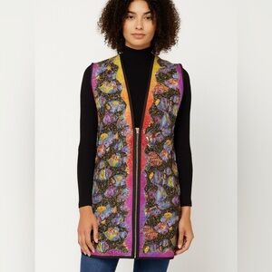 LUXURIOUS QUILTED FISH DRESS VEST WITH GOLD METALLIC EMBROIDERED THREADS🐠